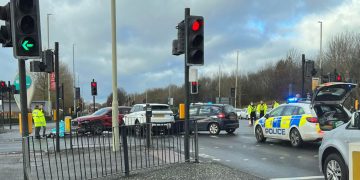 Three-vehicle crash blocks Thamesdown Drive junction near Asda in Swindon