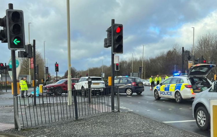 Three-vehicle crash blocks Thamesdown Drive junction near Asda in Swindon