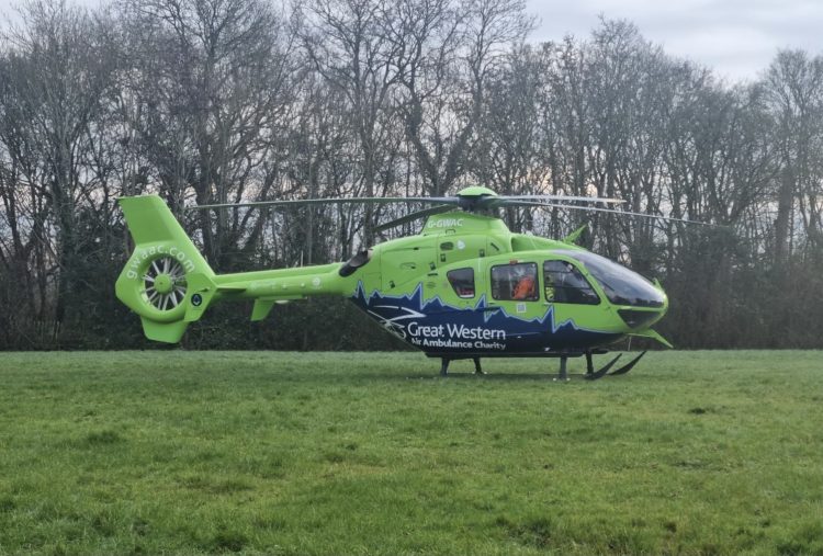 Great Western Air Ambulance lands as man collapses on North Swindon footpath