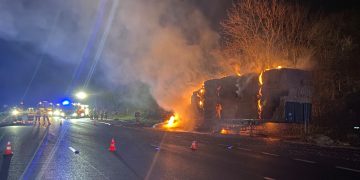 M4 near Chippenham closed in both directions after hay lorry catches fire