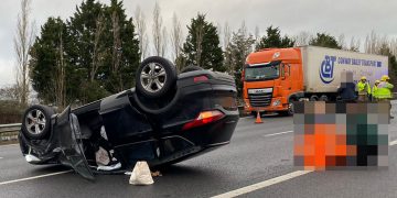 Lanes on M4 closed in Wiltshire as car overturns in collision with tanker