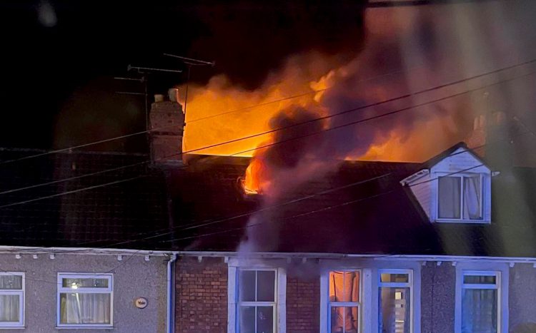 Terraced house goes up in flames as 20 firefighters battle blaze in Swindon overnight