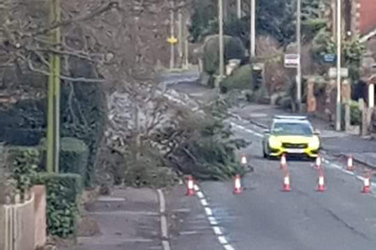 Road outside Wiltshire Police headquarters remains closed after Storm Eunice