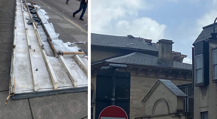 Storm Eunice: Trowbridge road closed as part of shopping centre roof blown off
