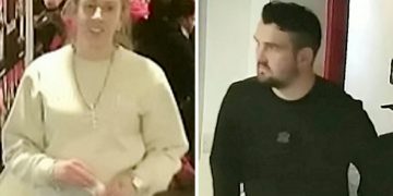 Police hunt couple who scoffed a dozen burgers in six minutes and refused to pay