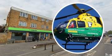 Air ambulance lands for serious incident outside supermarket in Salisbury