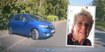 Dashcam captures moment woman, 78, causes dramatic crash – before fleeing the scene