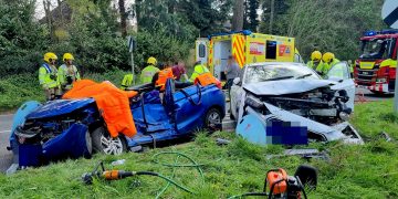 Dramatic pictures show aftermath of A4 crash that saw woman taken to hospital