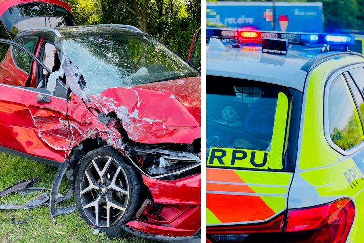 Car suffers significant damage as emergency services called to crash in Swindon