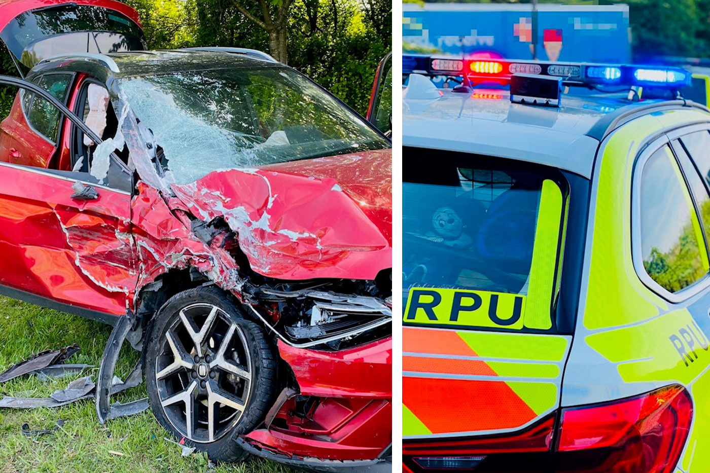 Car suffers significant damage as emergency services called to crash in