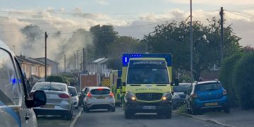 Smoke plume seen as two dozen firefighters battle serious blaze in Swindon