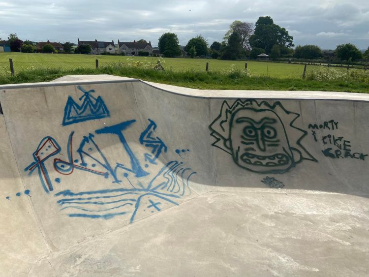 Anger as village’s long-awaited £100k skatepark ‘ruined’ with ‘Morty likes crack’ graffiti