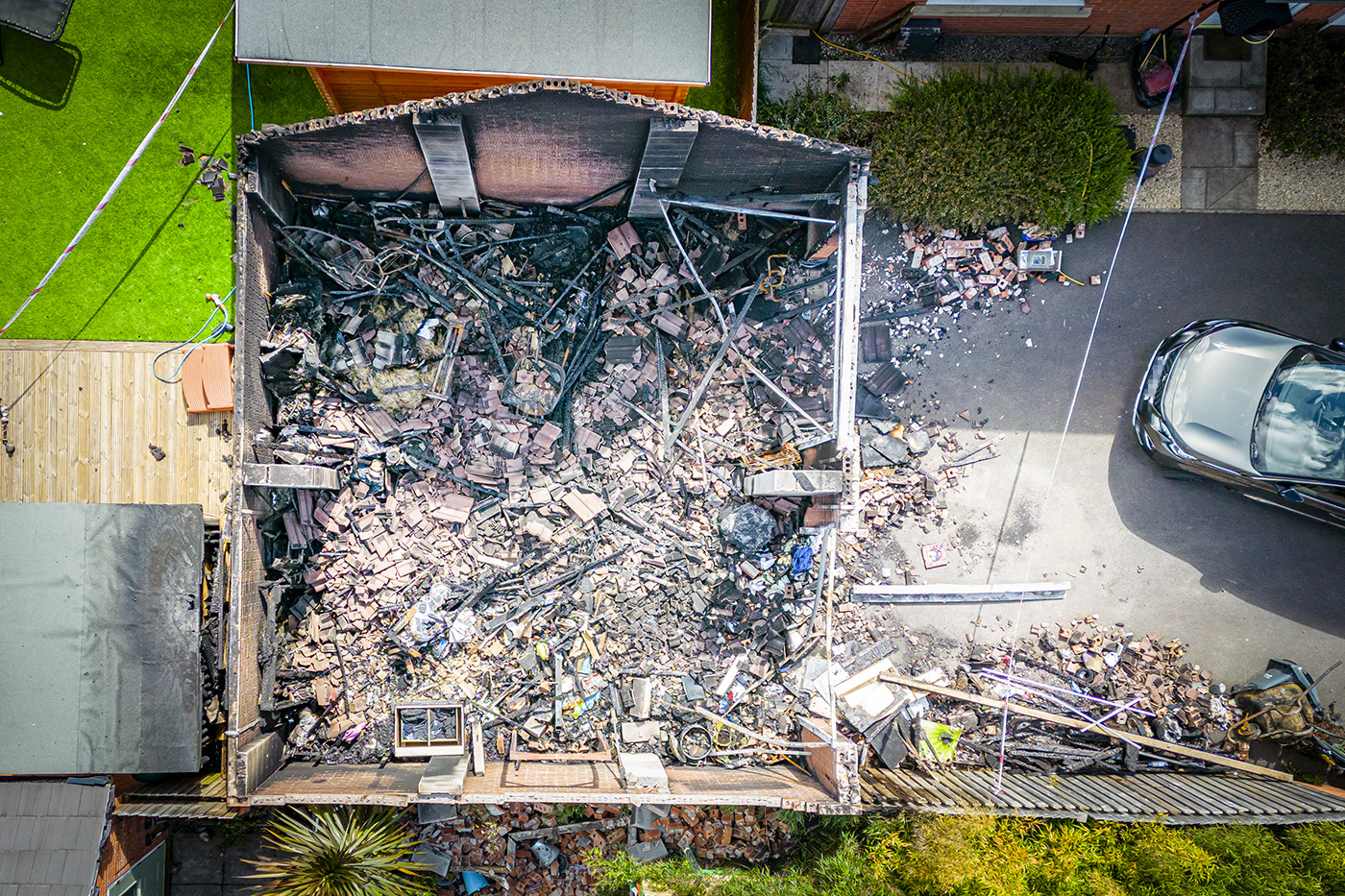Drone photographs show aftermath of major garage blaze in Trowbridge