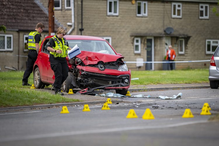 12 photos show police probing head-on smash in Chippenham as driver airlifted to hospital
