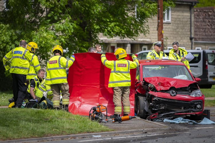 Chippenham road closed both ways as emergency service rush to head-on crash