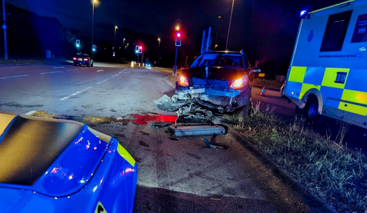 Driver arrested for being three times drink drive limit after Thamesdown Drive crash