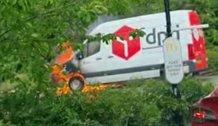 Firefighters called to same delivery van TWICE as it repeatedly bursts into flames