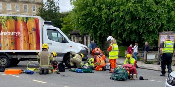 Cyclist trapped under Sainsbury’s van in Bradford on Avon escapes serious injuries