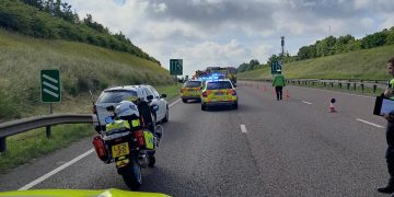 Air ambulance circles as A419 closed for serious crash ‘involving car and van’
