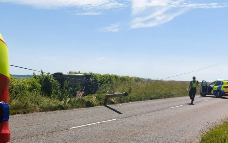 Wiltshire road closed ‘for some time’ after car wipes out telegraph pole