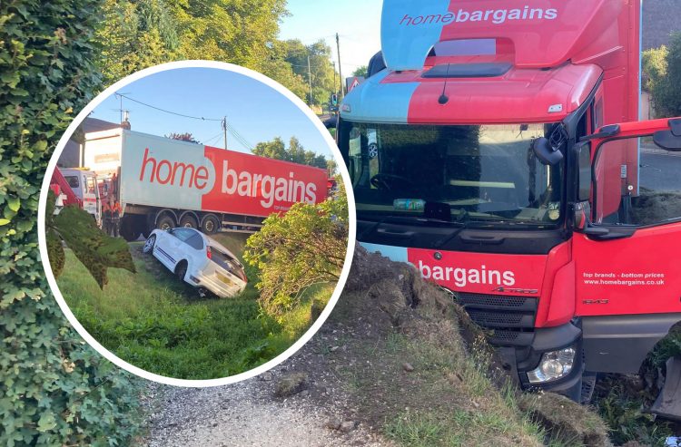 GALLERY: Photos show extent of Home Bargains lorry’s near miss with cottage on A338