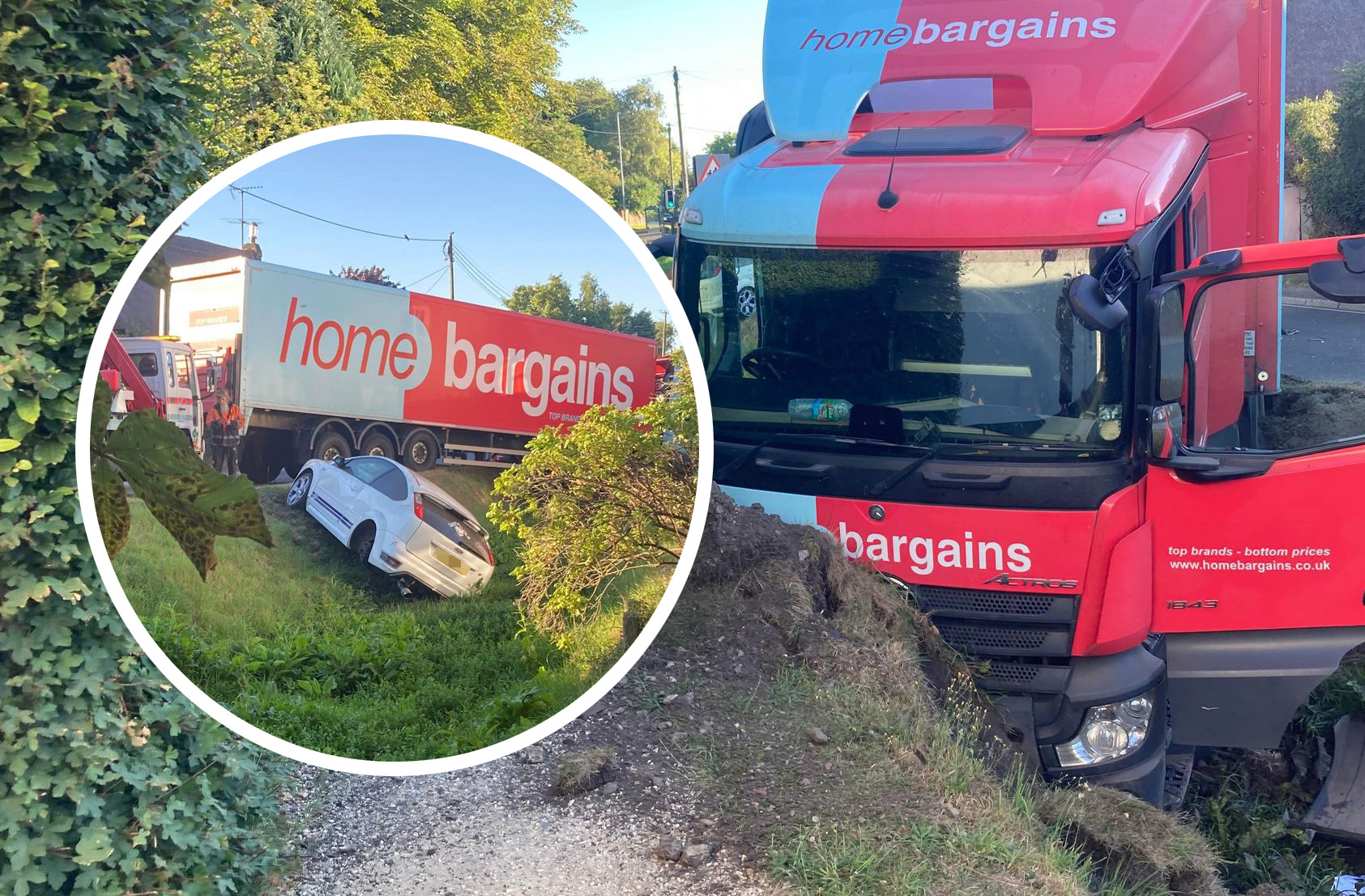GALLERY Photos show extent of Home Bargains lorry's near miss with