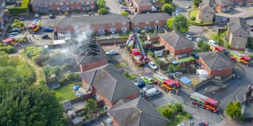 Drone photographs show scale of blaze that destroyed four houses in Swindon