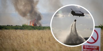 Helicopters to drop tonnes of water over Salisbury Plain in bid to tackle wildfires
