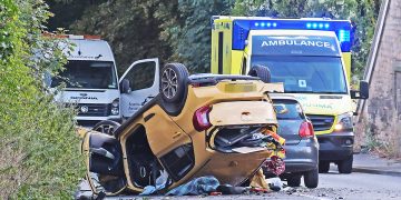 Woman’s injuries revealed by police after car overturns in dramatic A4 crash