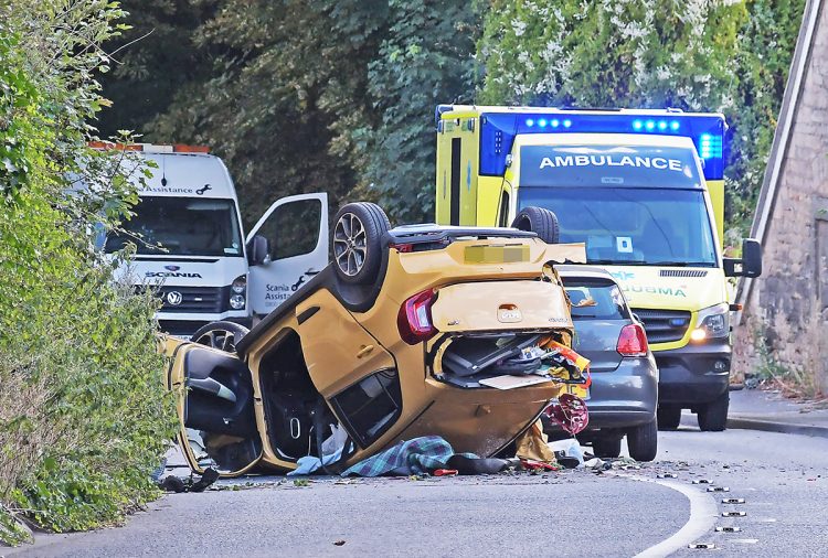 Woman’s injuries revealed by police after car overturns in dramatic A4 crash
