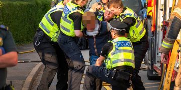 Man ‘helping’ negotiators at Trowbridge armed siege restrained on ground and arrested