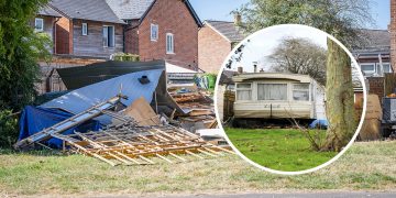 ‘Nightmare Neighbour’ FINALLY demolishes caravan – but now it’s strewn across public land