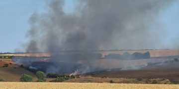 A303 closed in both directions as another field blaze rages with huge smoke plume