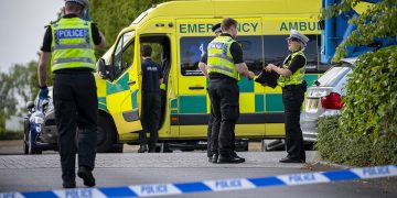 Emergency services block residential road in Swindon after serious crash