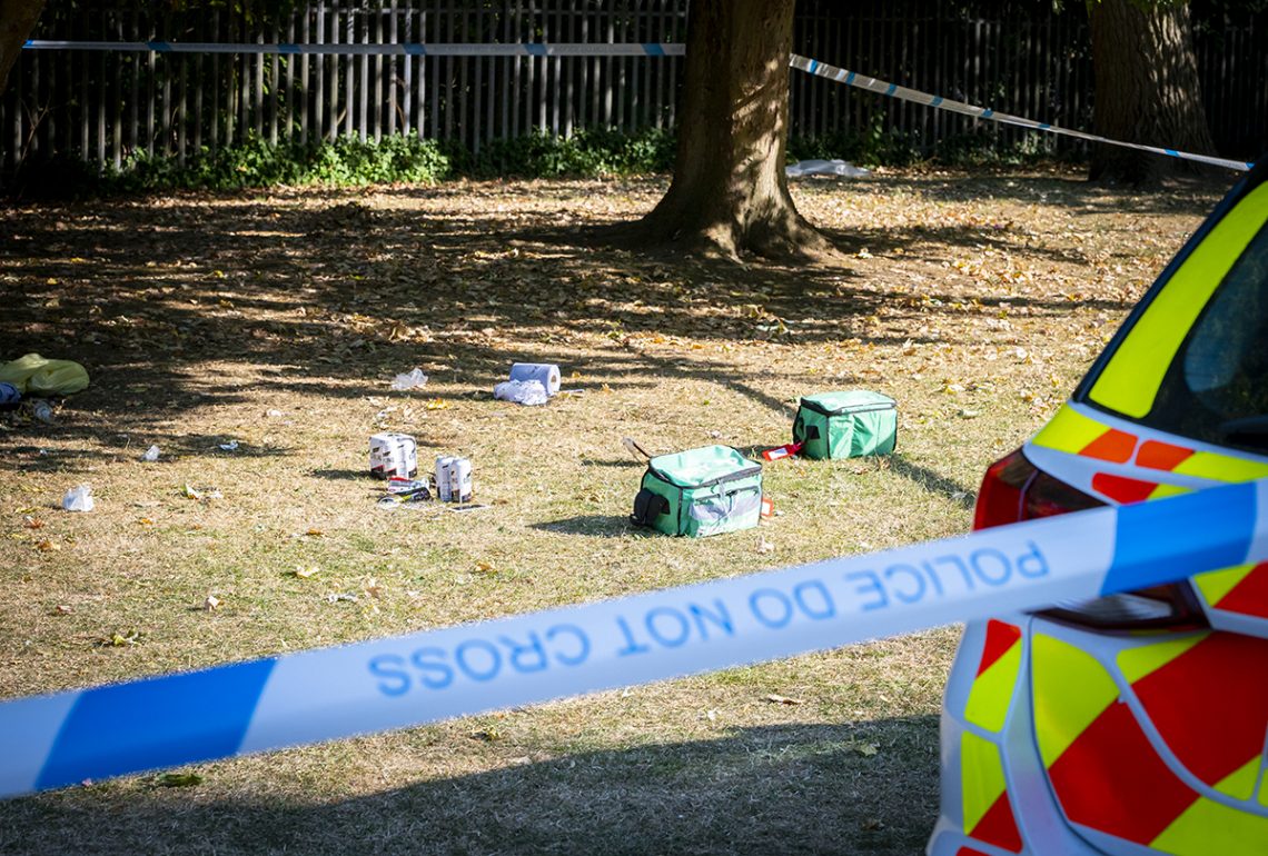 Man, 30s, rushed to hospital after stabbing at Swindon park as three ...