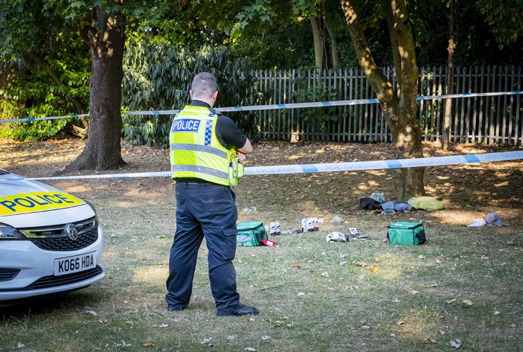 Man, 30s, rushed to hospital after stabbing at Swindon park as three arrested