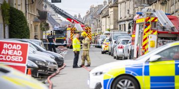 PICTURES: Firefighters tackle Marshfield blaze as two flats and shops destroyed