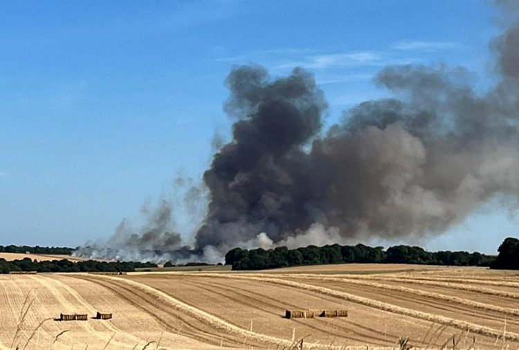 Firefighters respond as huge blaze breaks out in field near Stonehenge