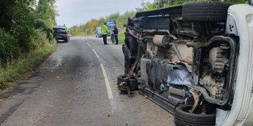 Dramatic pictures show aftermath of two-vehicle crash near Chippenham