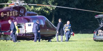 King Charles drives through Wiltshire after helicopter drops Camilla home