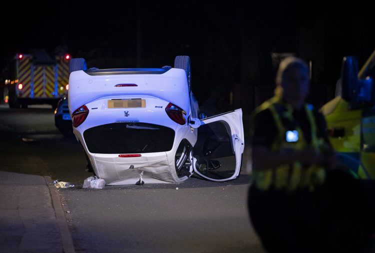 Car overturns in dramatic crash in Calne as emergency services rush to scene