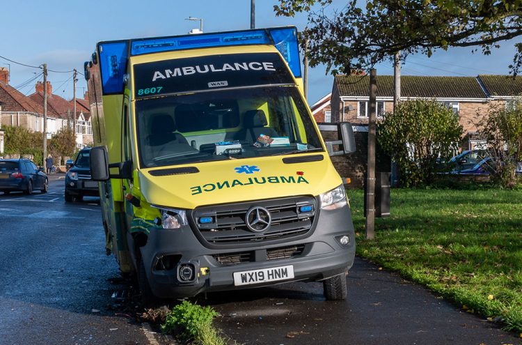 Emergency ambulance damaged in crash with Range Rover in Trowbridge