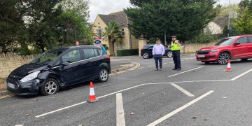 Road in Calne partially blocked after two vehicles involved in smash