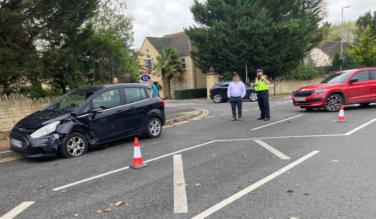 Road in Calne partially blocked after two vehicles involved in smash