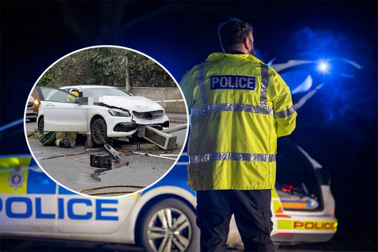 Woman arrested after car demolishes traffic lights on busy Swindon route