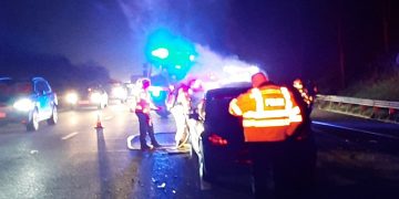 Car bursts into flames during crash on M4 as emergency services respond