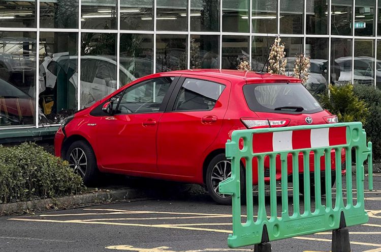 Drama at Swindon garden centre after driver ploughs car into building