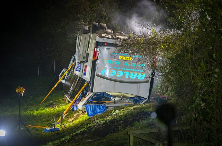 Two air ambulances tasked after coach carrying schoolchildren overturns