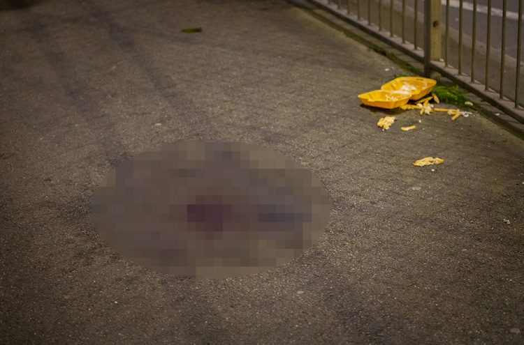 Cheesy chips strewn next to pool of blood after serious assault in Swindon