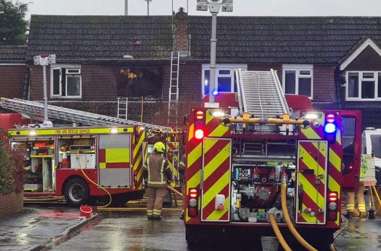 Firefighters from Wiltshire help at serious house blaze over the border